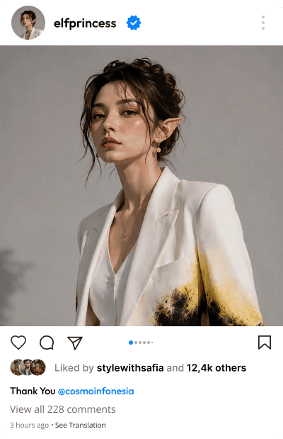Instagram post preview showing social growth results